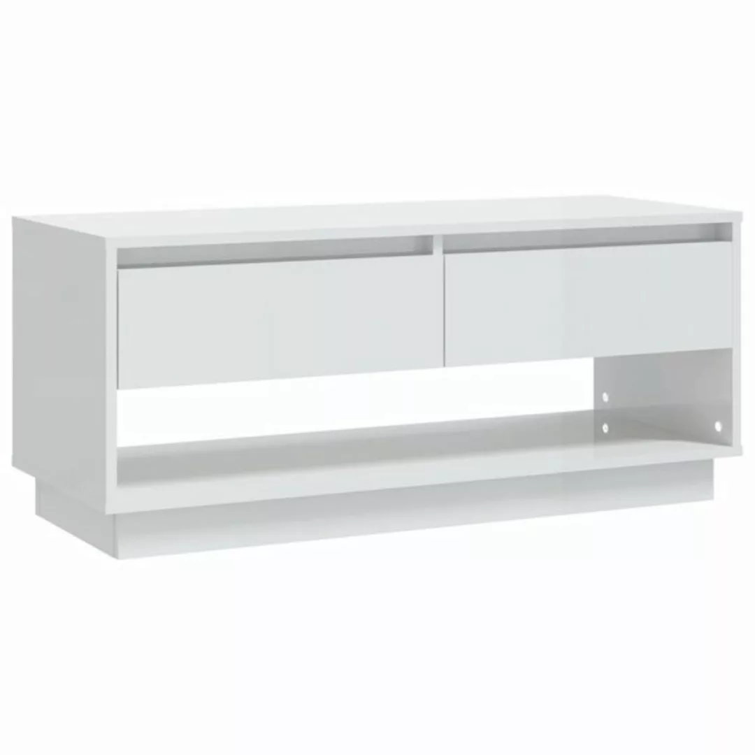 furnicato TV-Schrank Hochglanz-Weiß 102x41x44 cm Holzwerkstoff günstig online kaufen