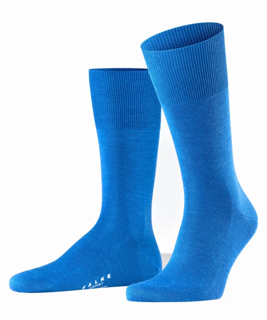 FALKE Airport Herren Socken, 45-46, Blau, Uni, Schurwolle, 14435-605506 günstig online kaufen