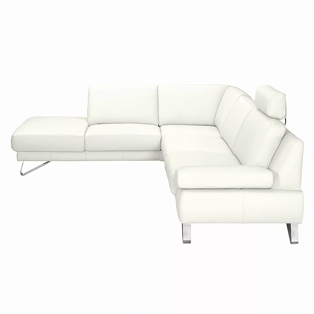 home24 loftscape Ecksofa Silvano 2,5-Sitzer Weiß Kunstleder 270x81x232 cm ( günstig online kaufen