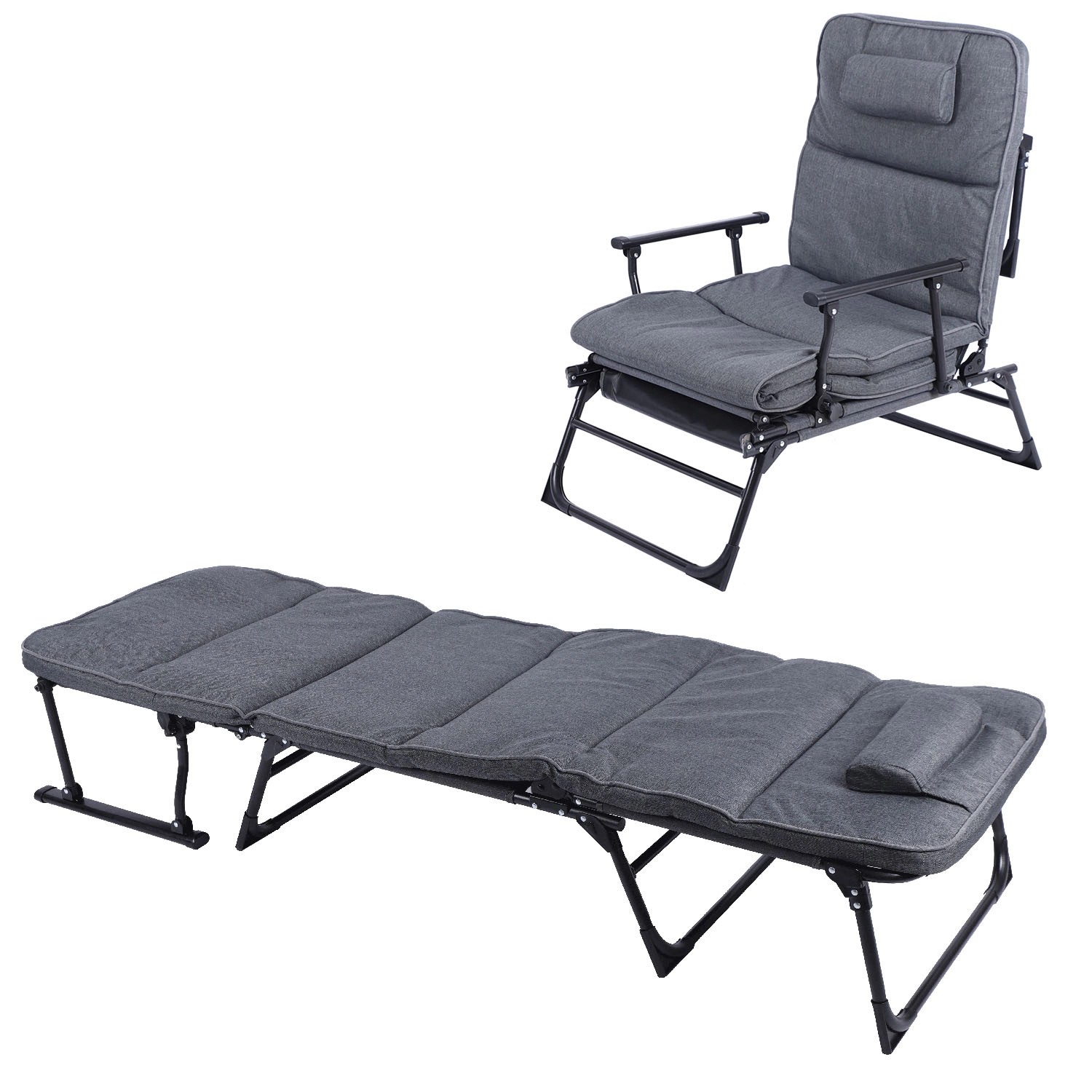 Mojawo 2 in 1 Gartenliege Ruheliege Sanitätsliege Liegebett Gästebet Relaxs günstig online kaufen