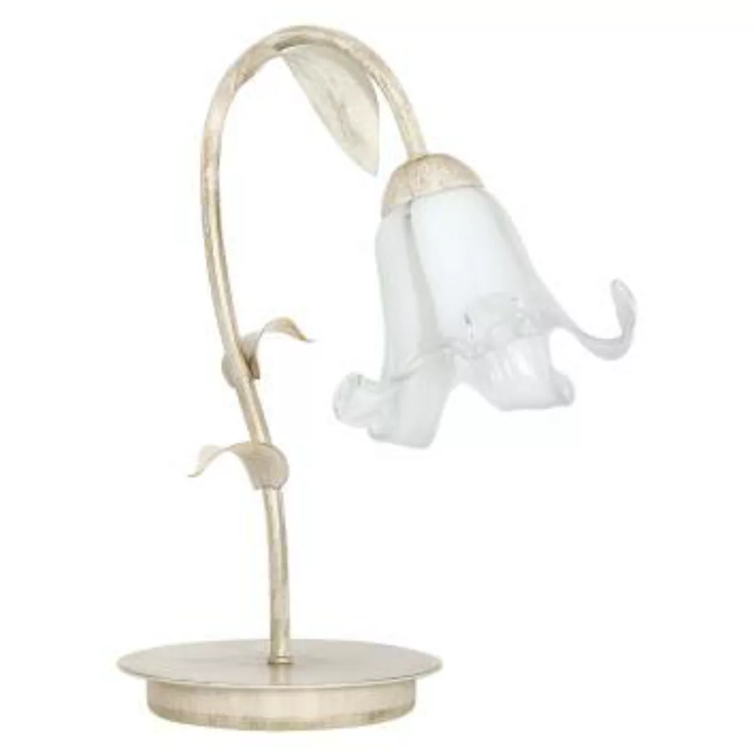 Tischlampe Shabby Weiß Floral E27 romantisch günstig online kaufen