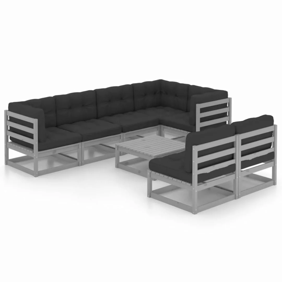 8-tlg. Garten-lounge-set Mit Kissen Kiefer Massivholz günstig online kaufen