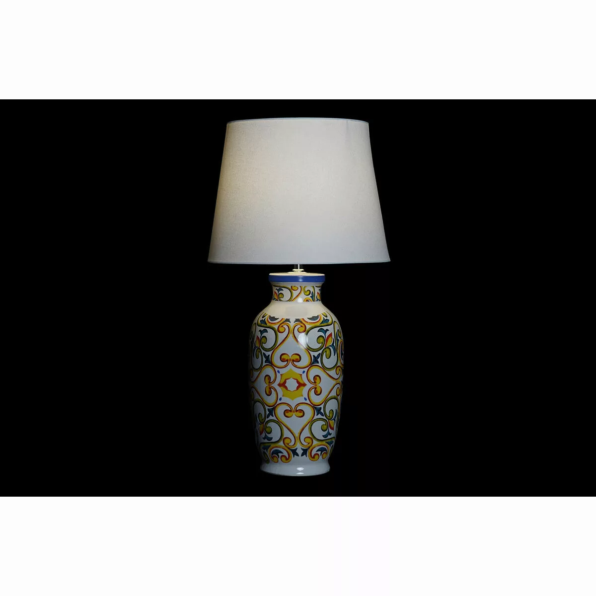 Tischlampe Dkd Home Decor Aus Keramik Leinen Weiß (34 X 34 X 67 Cm) günstig online kaufen