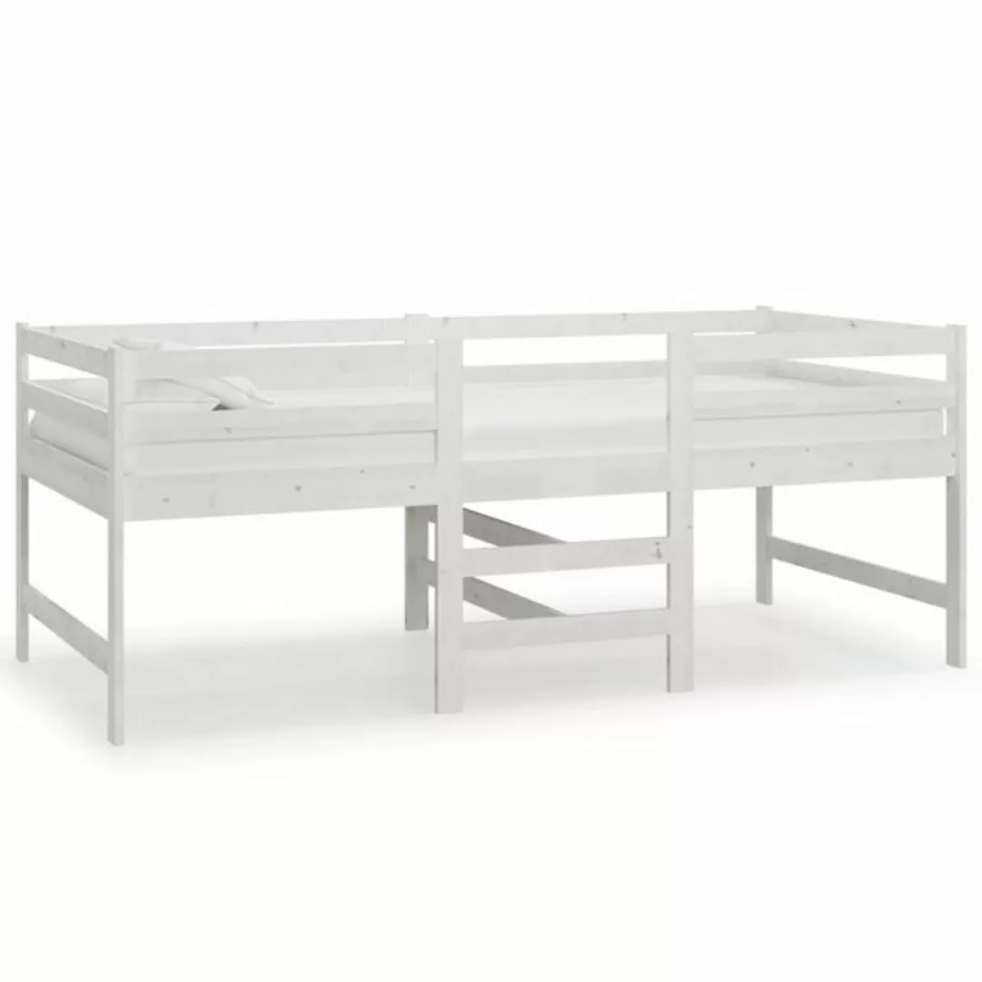 vidaXL Bettgestell Massivholzbett Weiß 90x200 cm Kiefer Bett Bettgestell günstig online kaufen