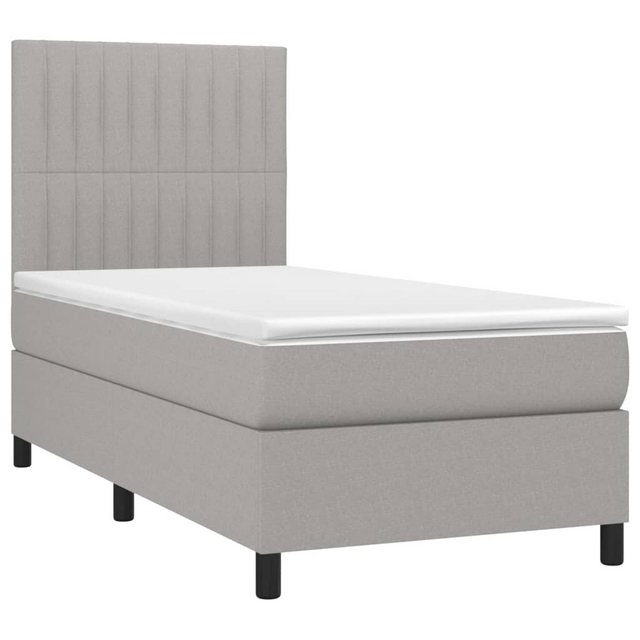 vidaXL Boxspringbett Boxspringbett mit Matratze Hellgrau 90x190 cm Stoff Be günstig online kaufen