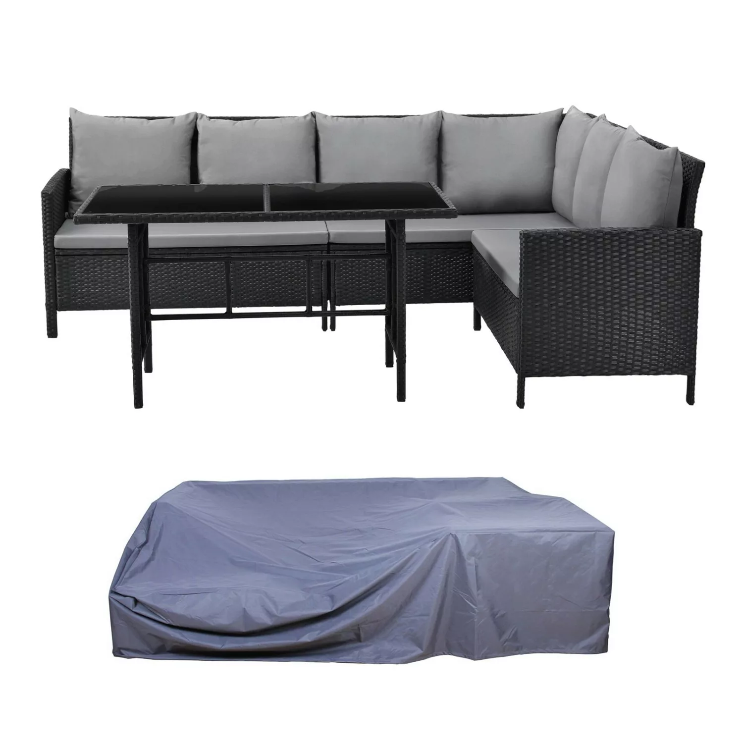 Svita Madison Rattan-Lounge Abdeckhaube Ecksofa Rattan-Lounge Gartenmöbel-S günstig online kaufen