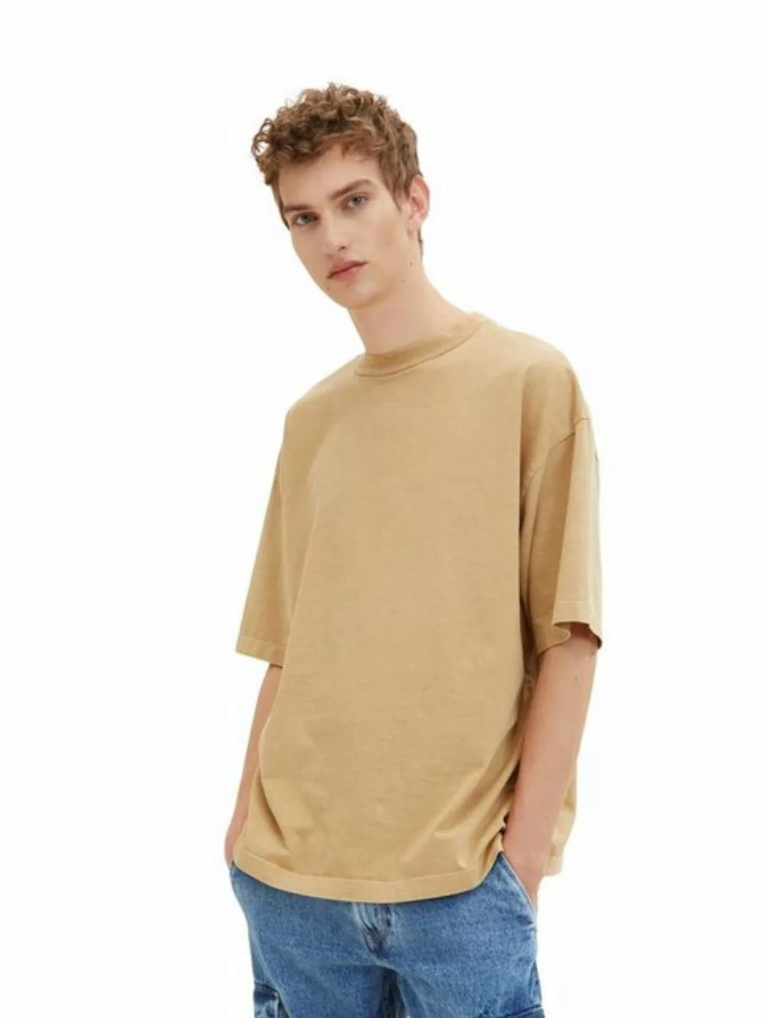 Tom Tailor Denim Herren T-Shirt OVERSIZED GARMENTDYE - Relaxed Fit günstig online kaufen