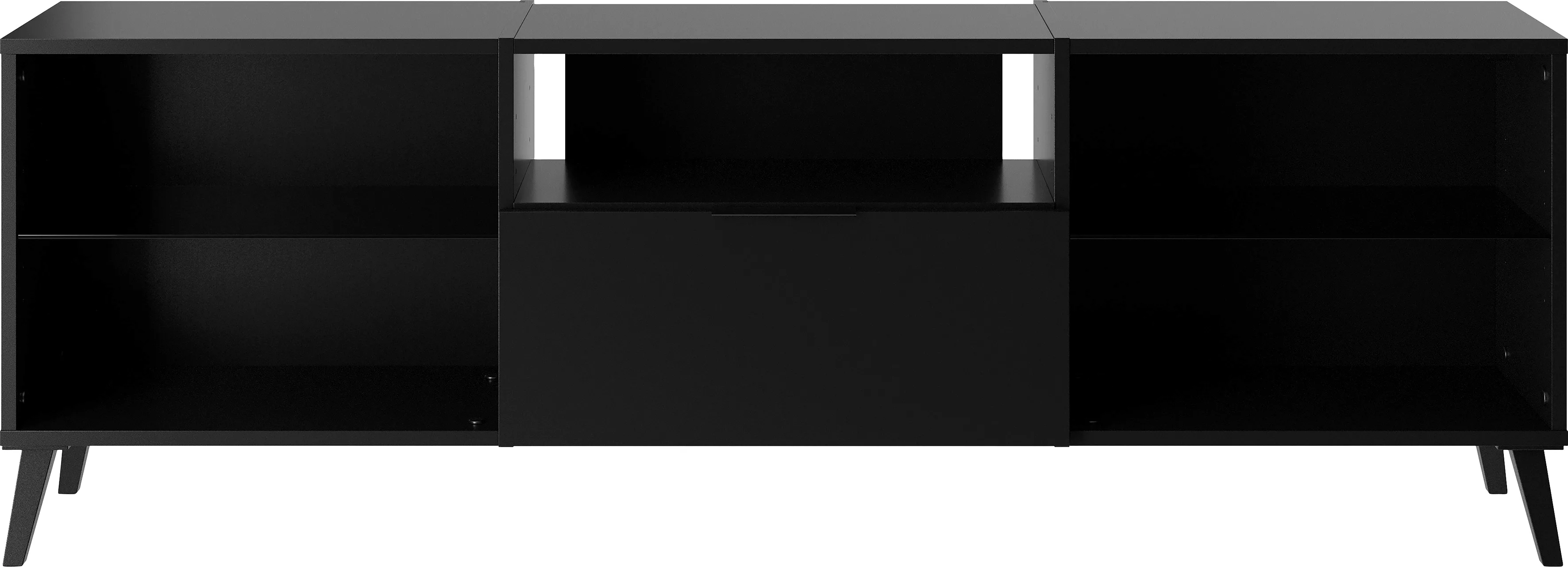 FMD TV-Schrank TV-Schrank 153,5x31,7x52 cm Schwarz günstig online kaufen