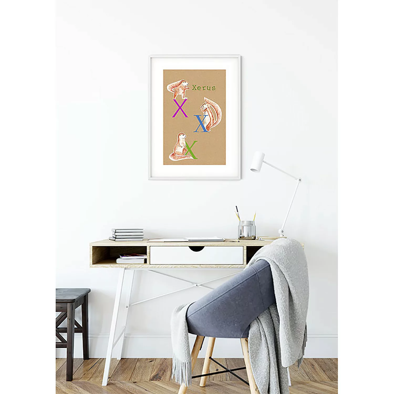 KOMAR Wandbild - ABC Animal X - Größe: 50 x 70 cm mehrfarbig Gr. one size günstig online kaufen
