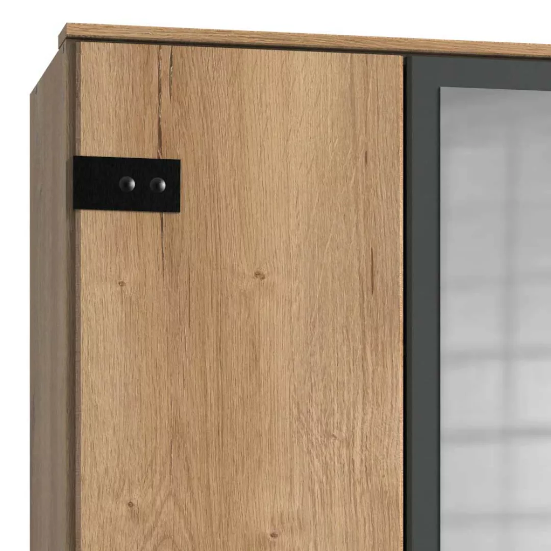 Drehtürenschrank Spiegeltür im Industry und Loft Stil 135 cm breit günstig online kaufen
