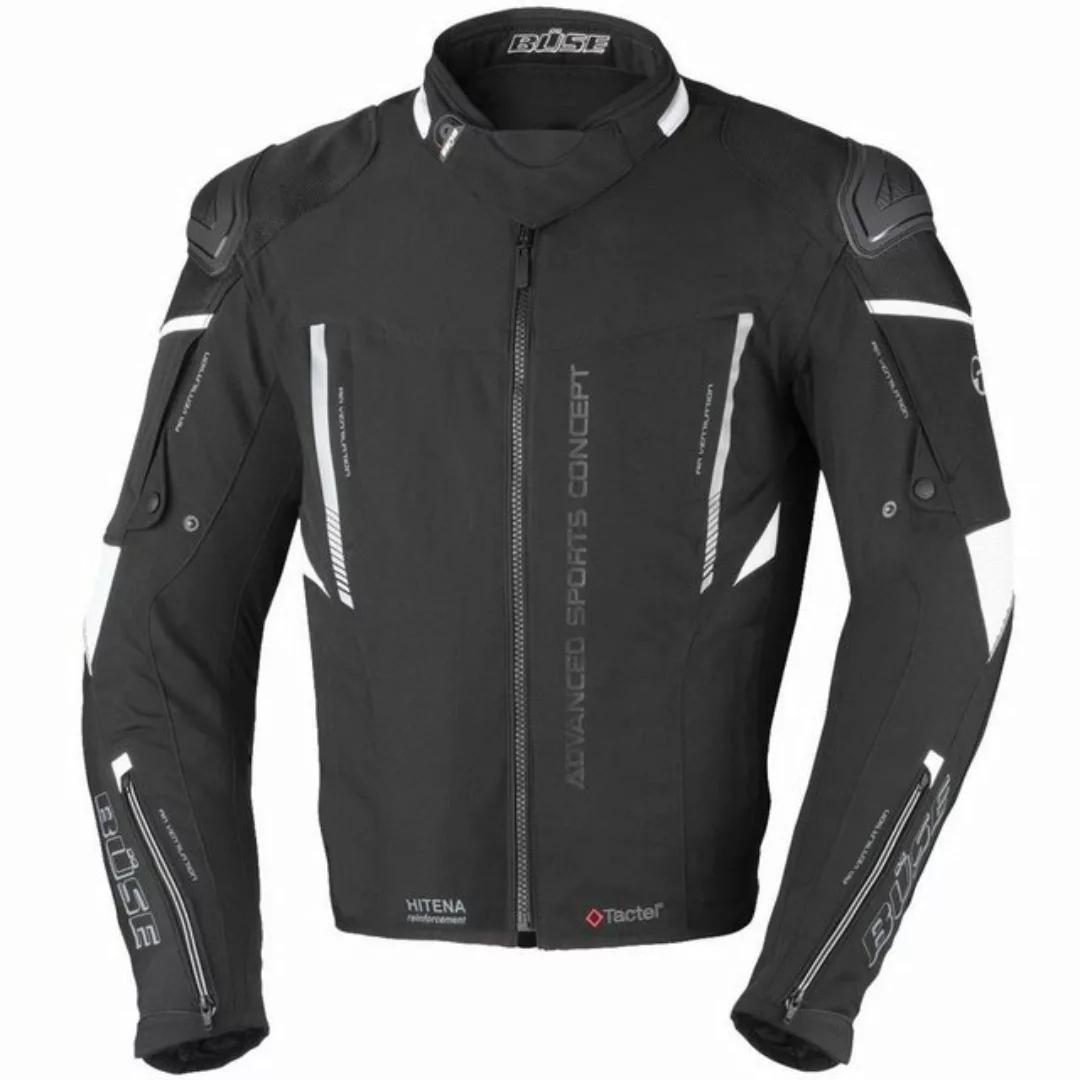 Büse Motorradjacke Büse Rocca Textiljacke Schwarz / Weiß günstig online kaufen