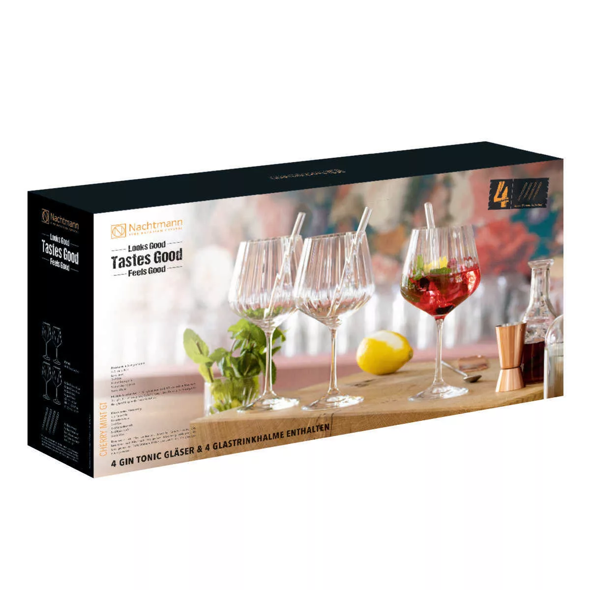 Nachtmann Gin & Tonic Gläser mit Glastrinkhalmen  Tastes Good ¦ transparent günstig online kaufen
