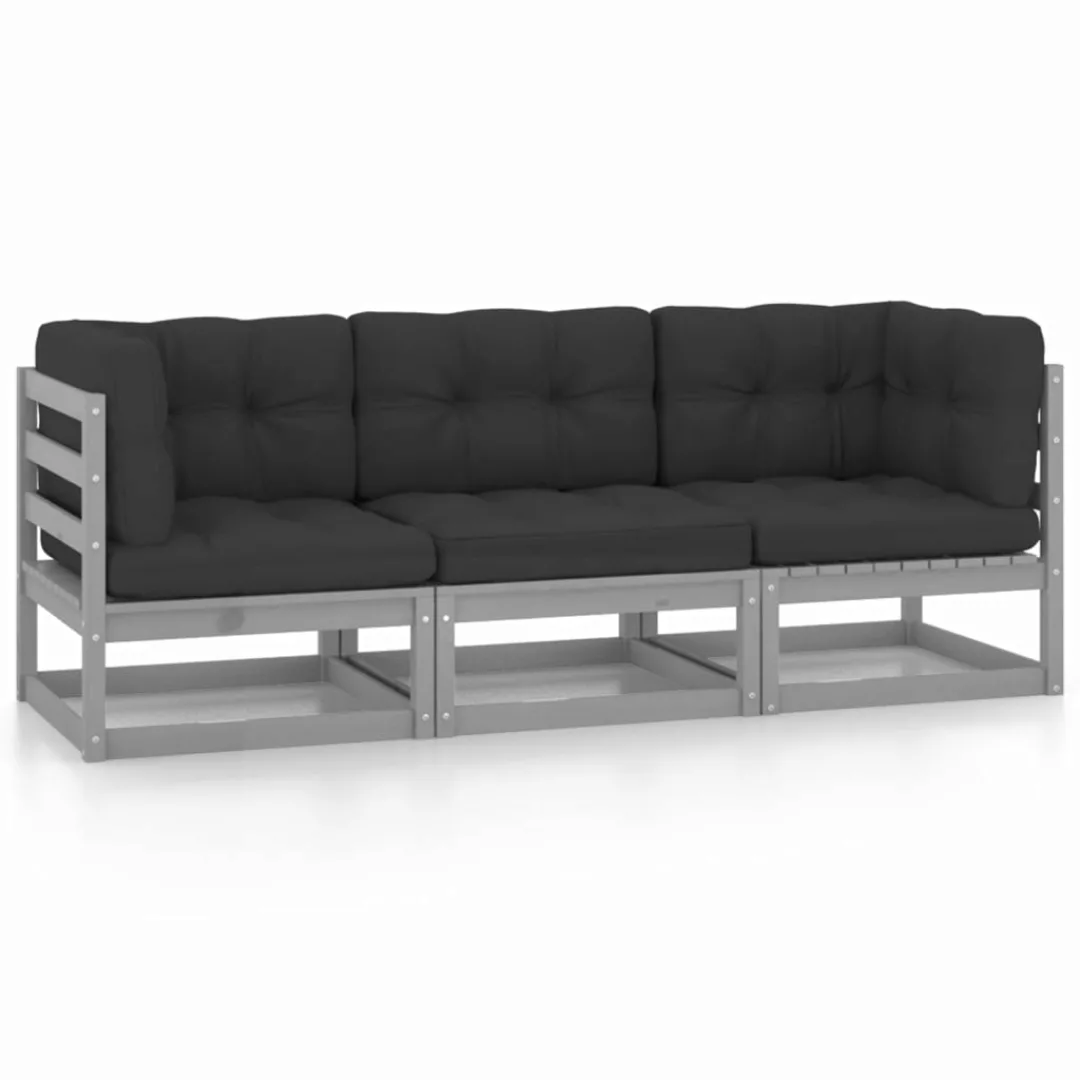 3-sitzer-gartensofa Mit Kissen Kiefer Massivholz günstig online kaufen