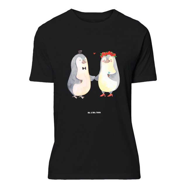 Mr. & Mrs. Panda T-Shirt Pinguin Heirat - Schwarz - Geschenk, Ehefrau, Part günstig online kaufen