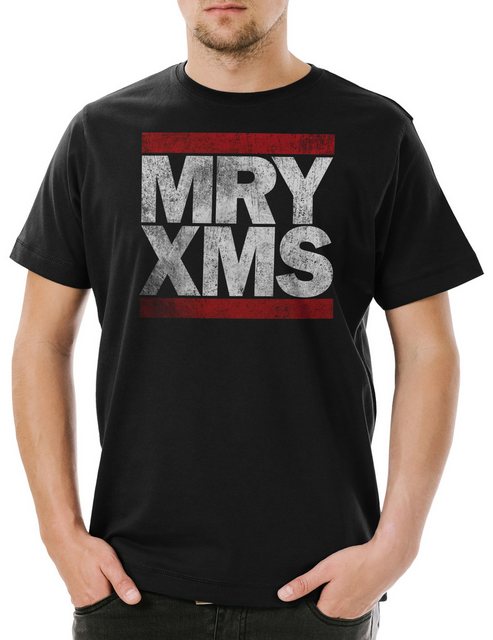 Urban Backwoods Print-Shirt MRY XMS Herren T-Shirt Merry Xmas Christmas Wei günstig online kaufen