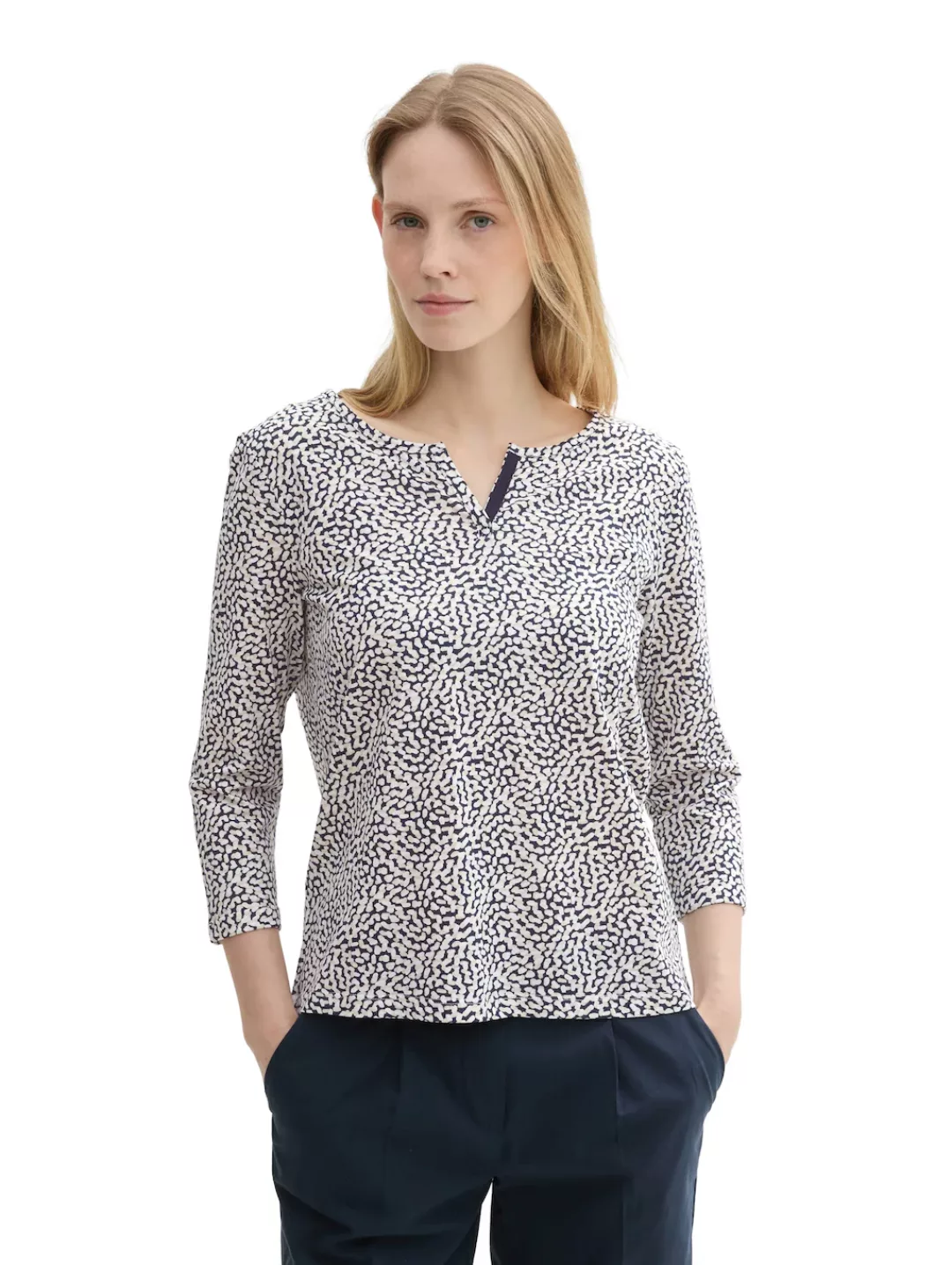 TOM TAILOR Henleyshirt mit All-Over Print günstig online kaufen