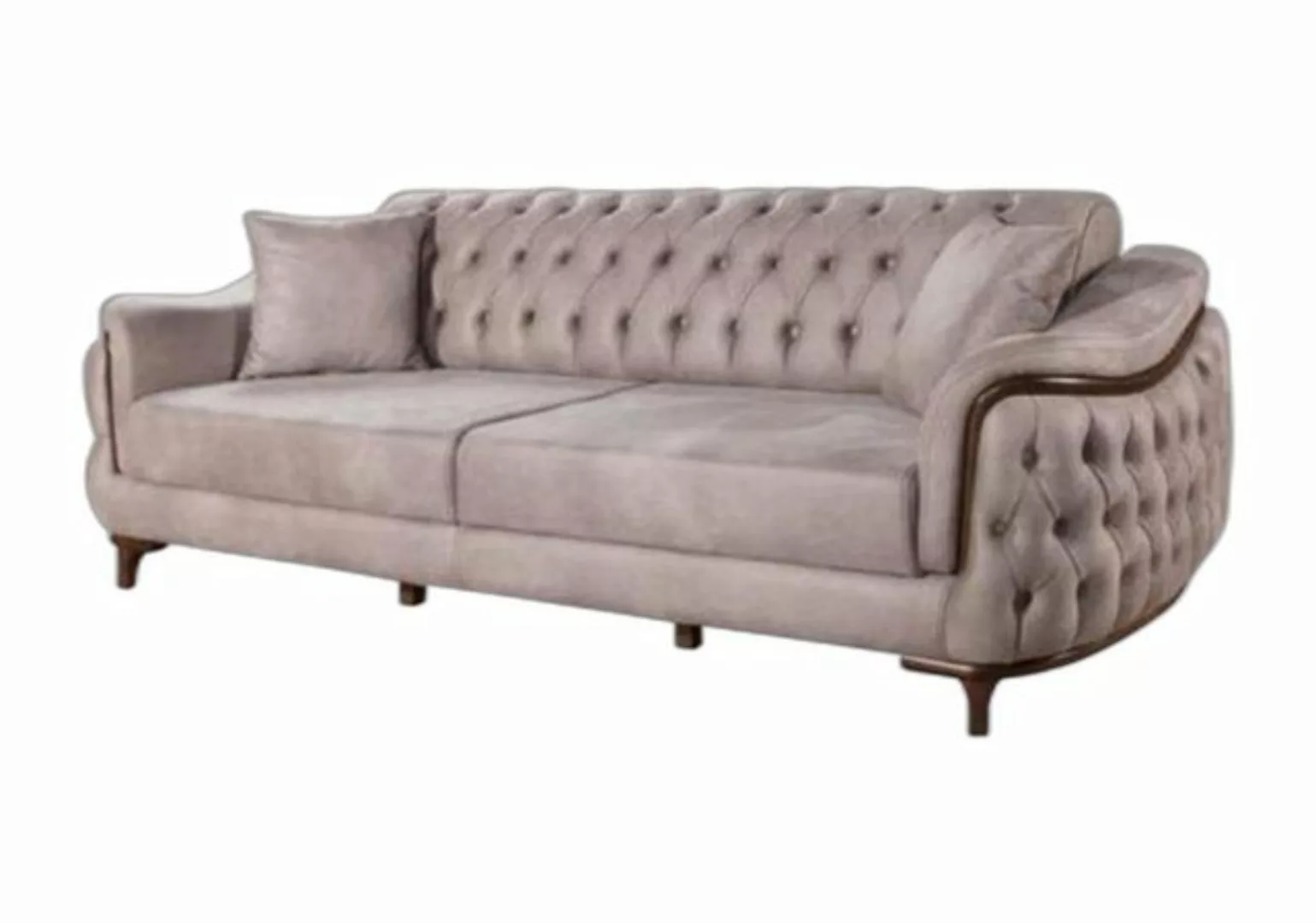 Xlmoebel Sofa Beige Chesterfield Sofa Dreisitzer Sitzkissen Sofa, 1 Teile, günstig online kaufen