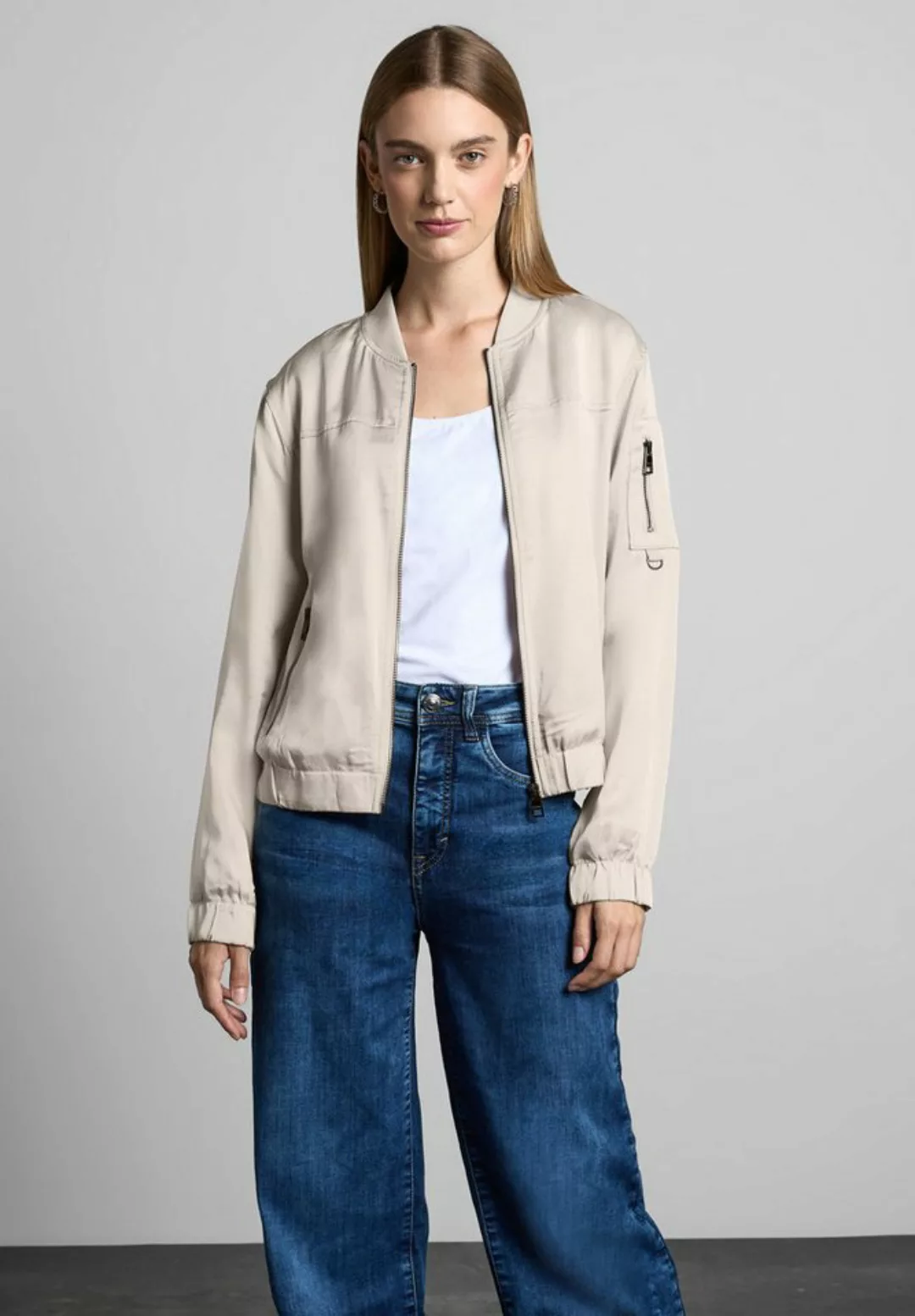 STREET ONE Blouson - Satin-Blouson, Bomber-Jacke, Stehkragen mit Reißversch günstig online kaufen