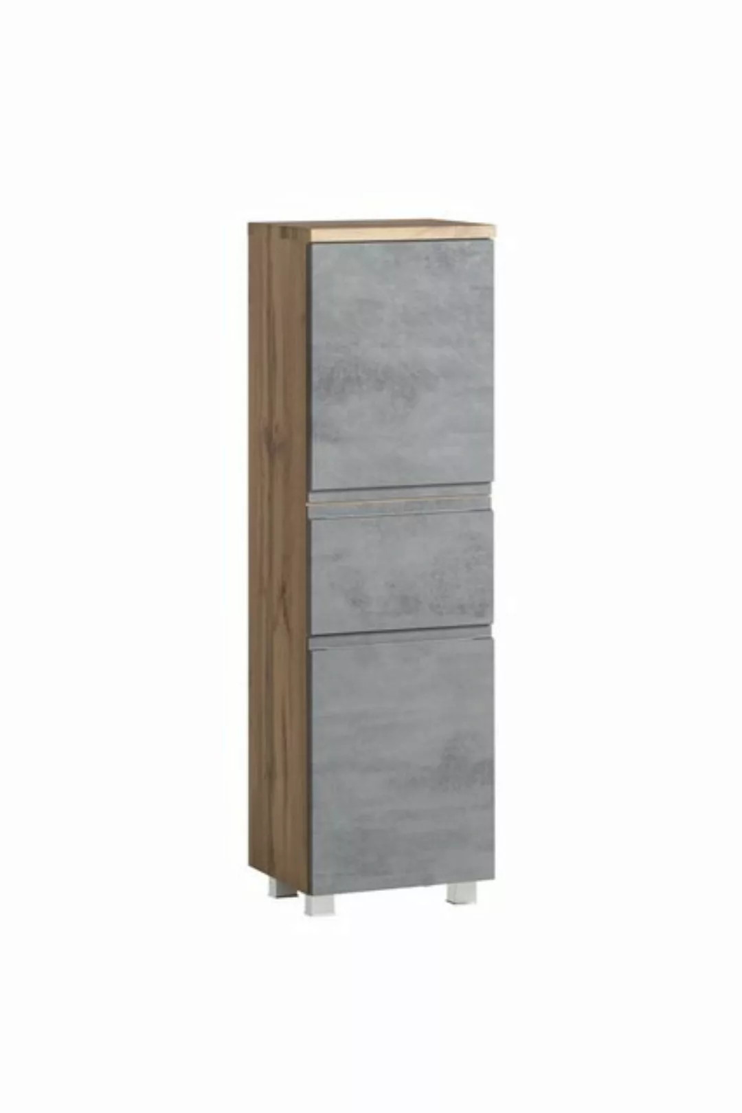 HELD MÖBEL Midischrank in Betongrau / Wotaneiche, MDF - 40x130x35cm (BxHxT) günstig online kaufen