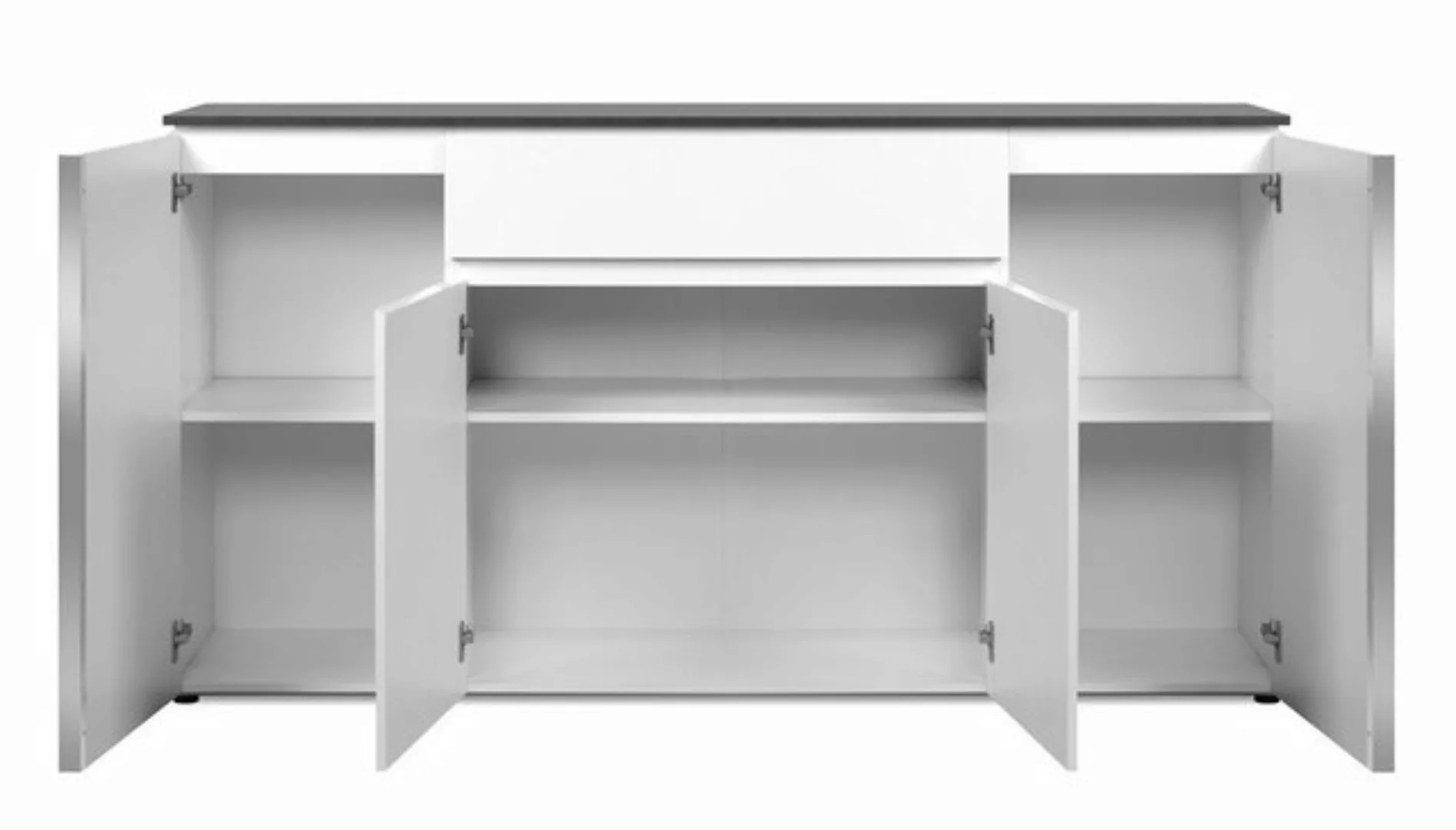 xonox.home Schuhschrank Kommode Sideboard Brest, Matera / Weiß Hochglanz, v günstig online kaufen