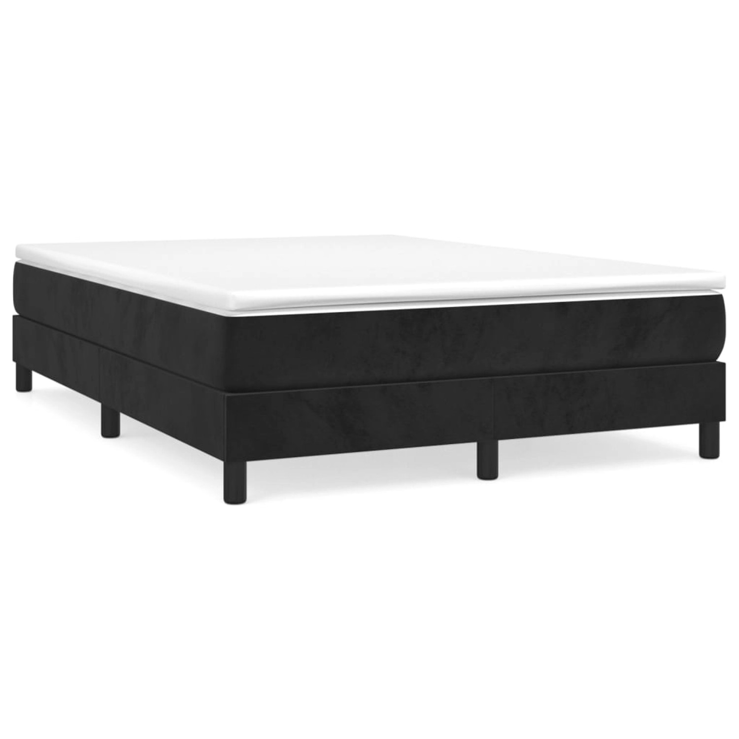 vidaXL Boxspringbett Boxspringbett mit Matratze Schwarz 140x200 cm Samt Bet günstig online kaufen