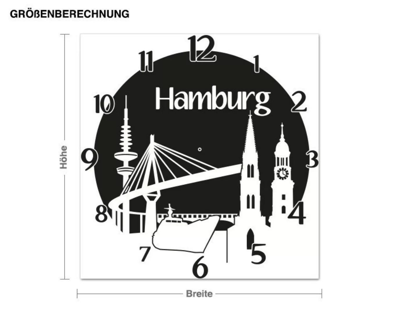 Wandtattoo Hamburg Uhr günstig online kaufen