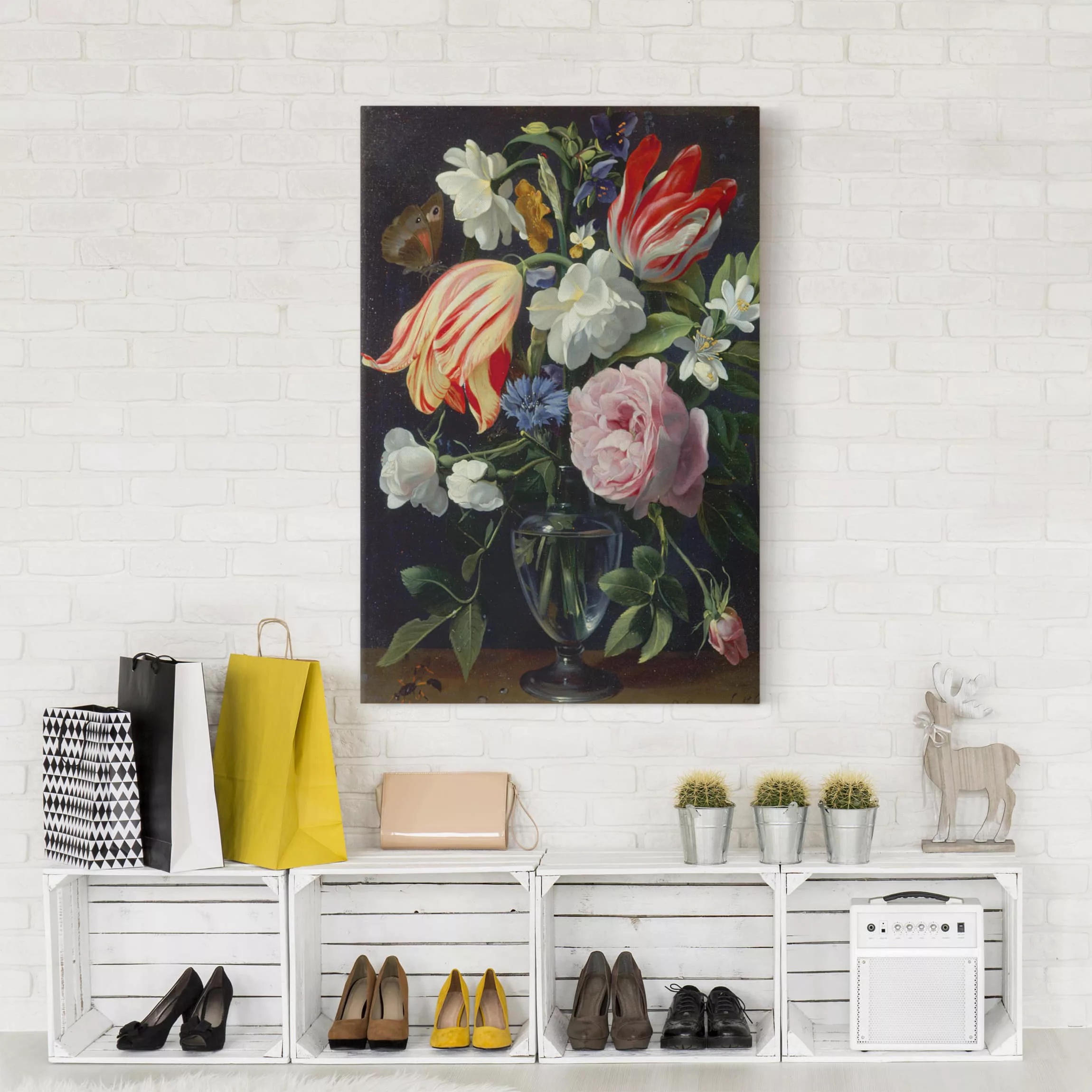 Leinwandbild Blumen - Hochformat Daniel Seghers - Vase mit Blumen günstig online kaufen