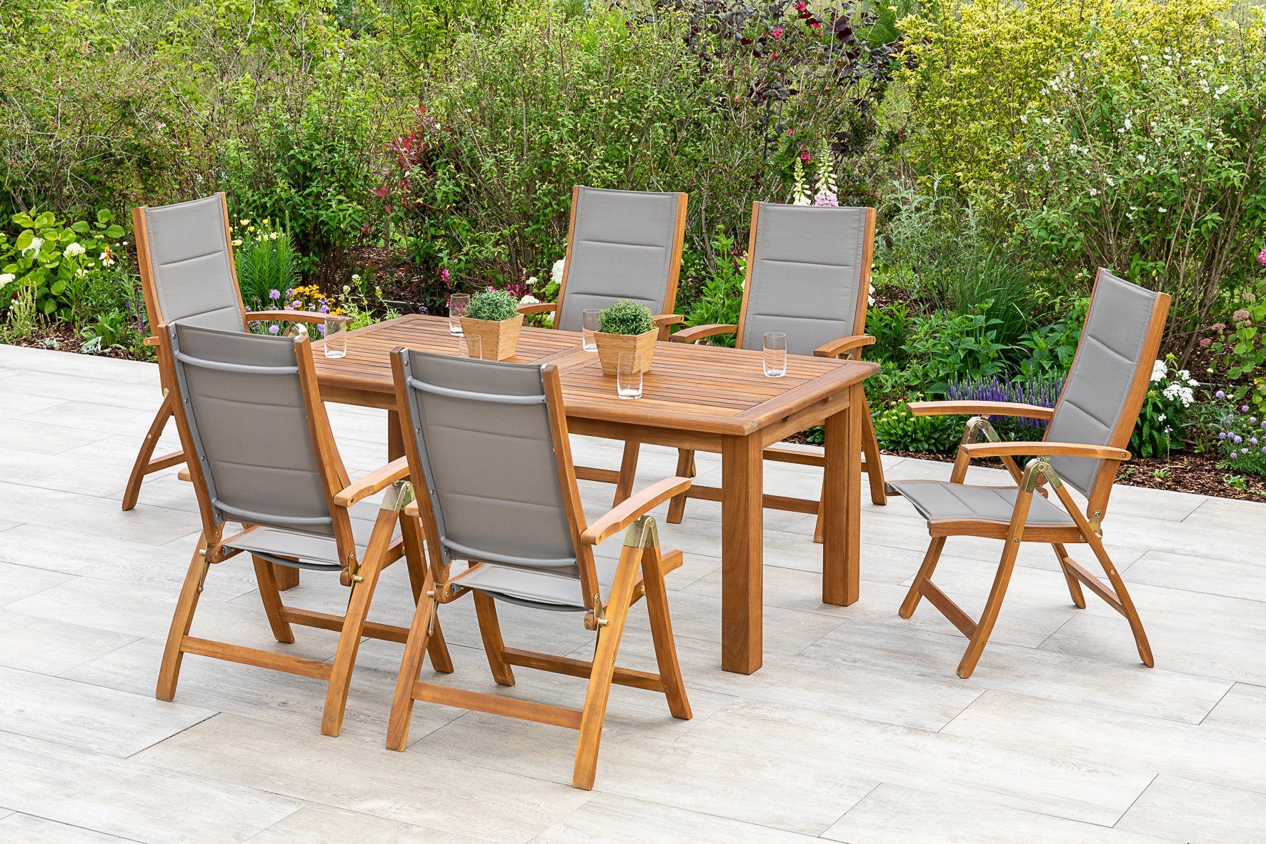 MERXX Garten-Essgruppe Acapulco, (7-tlg), 6 Stühle günstig online kaufen