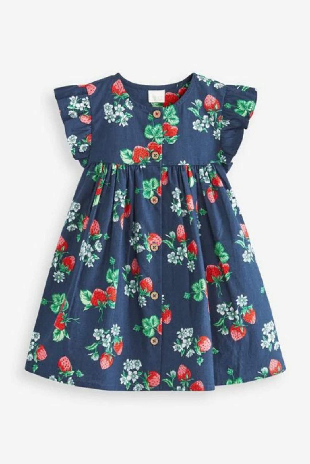 Next Sommerkleid Baumwollkleid mit Rüschenärmeln (1-tlg) günstig online kaufen