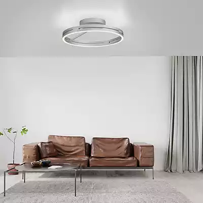 PURE LED-Deckenleuchte Loop, aluminium, Metall, Ø 60 cm CCT günstig online kaufen