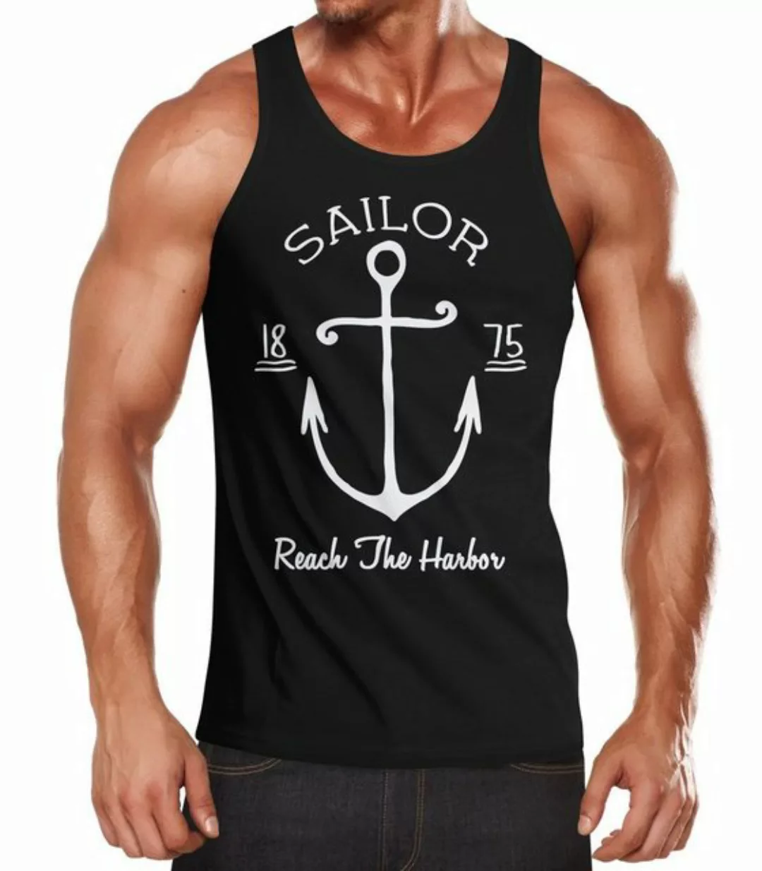 Neverless Tanktop Herren Tank-Top Anker Spirit Vintage Segeln Vintage Muske günstig online kaufen