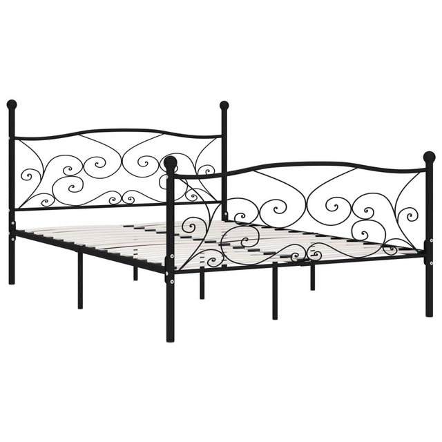 furnicato Bettgestell mit Lattenrost Schwarz Metall 140 × 200 cm (1-tlg) günstig online kaufen