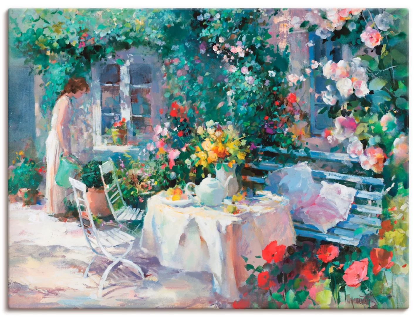 Artland Wandbild »Teezeit im Garten«, Garten, (1 St.), als Leinwandbild, Wa günstig online kaufen