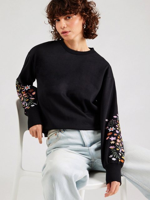 Vero Moda Sweatshirt VMSELIN (1-tlg) Stickerei günstig online kaufen