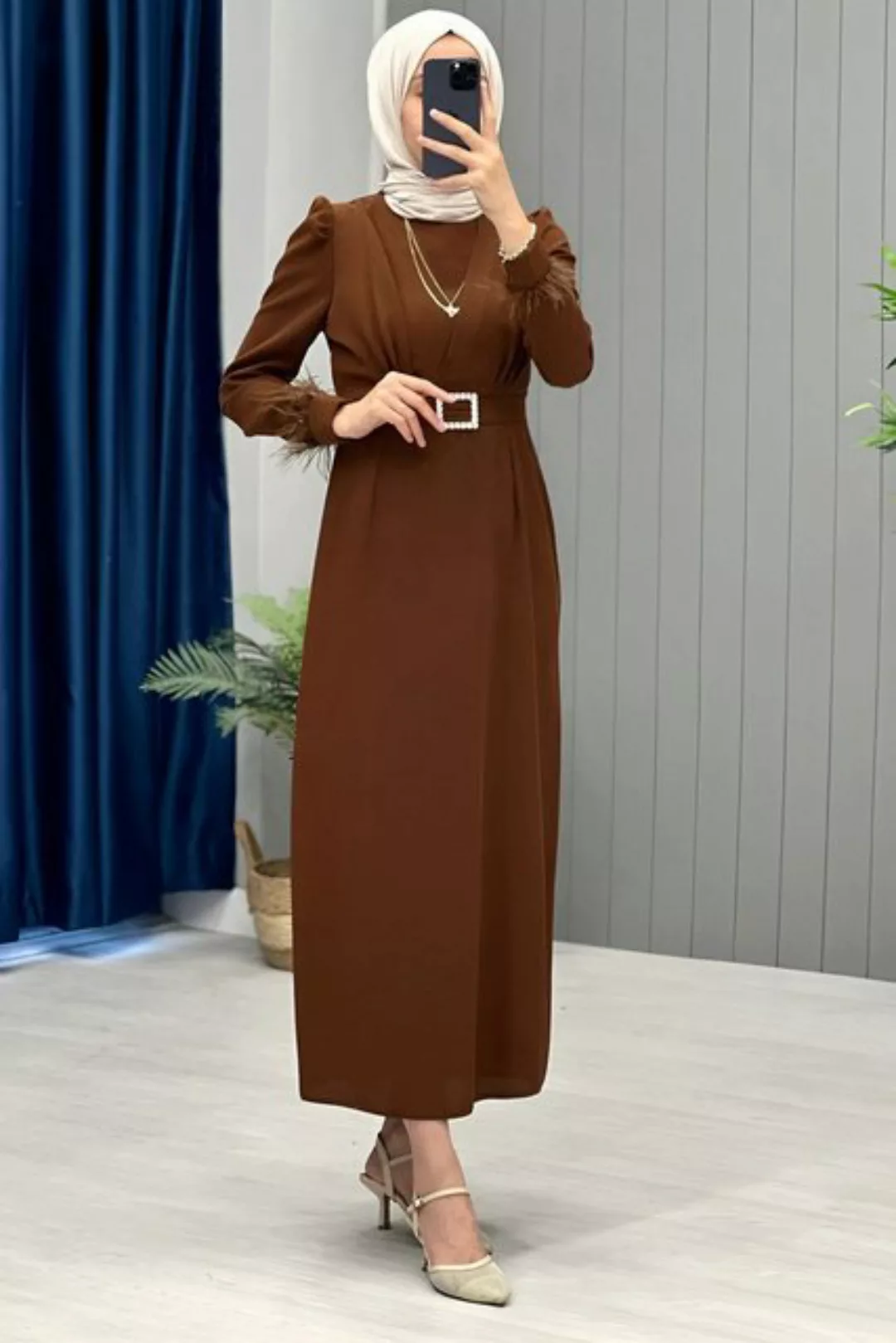 Modabout Maxikleid Langes Kleider Abaya Hijab Kleid Damen - NELB0007D4671KH günstig online kaufen