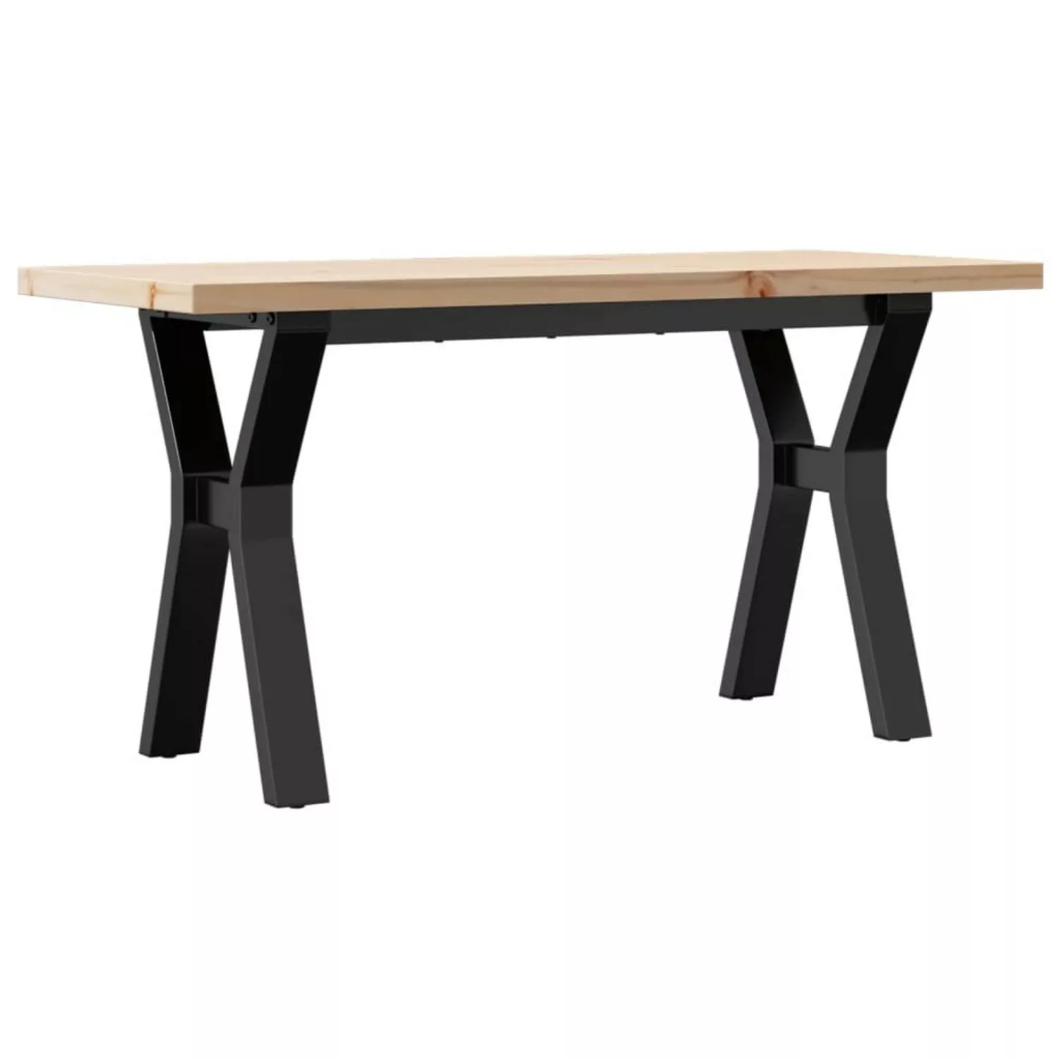 vidaXL Couchtisch Y-Gestell 90x40x45,5cm Massivholz Kiefer & Gusseisen günstig online kaufen