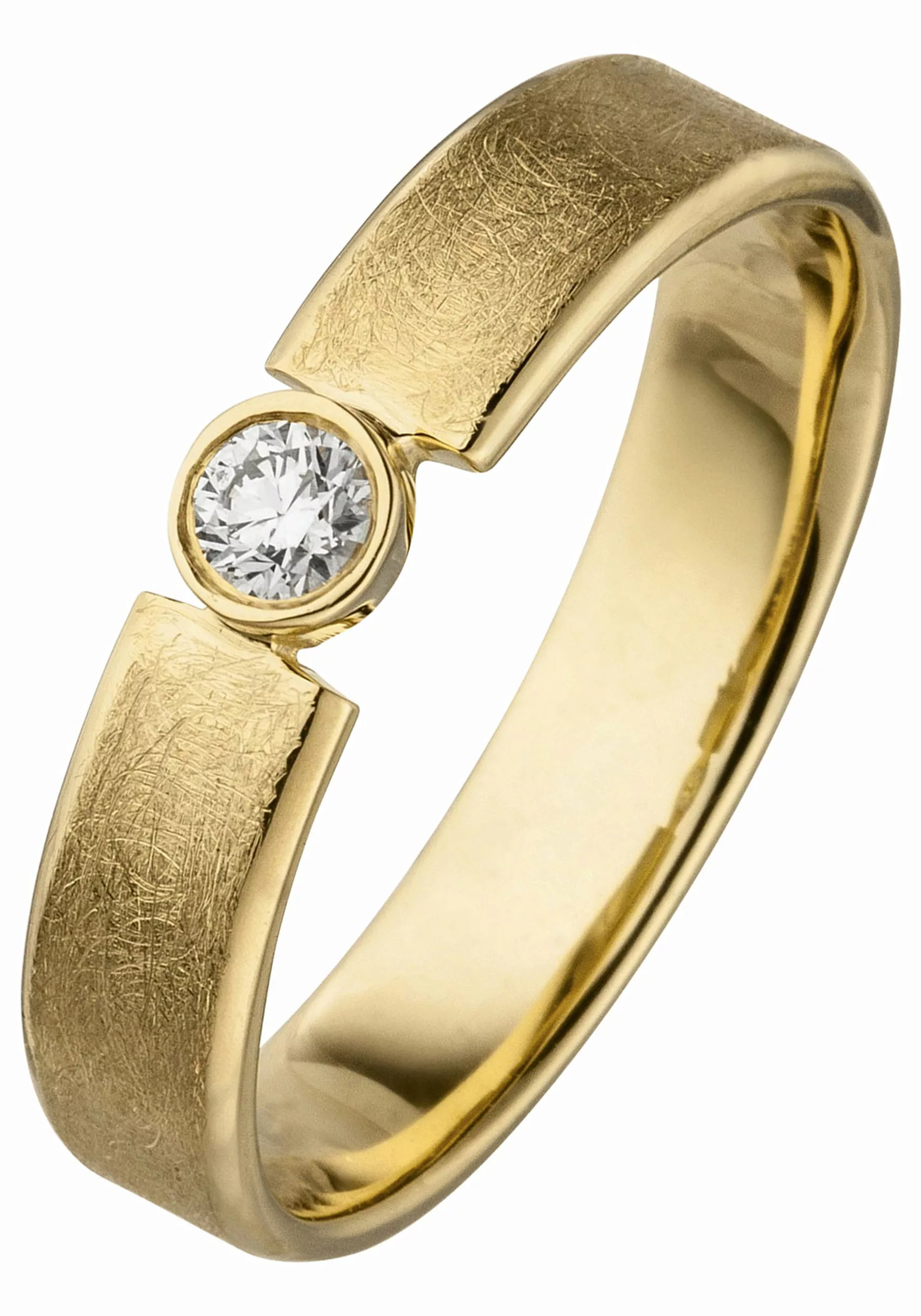 JOBO Fingerring, 585 Gold eismatt mit Diamant 0,10 ct. günstig online kaufen