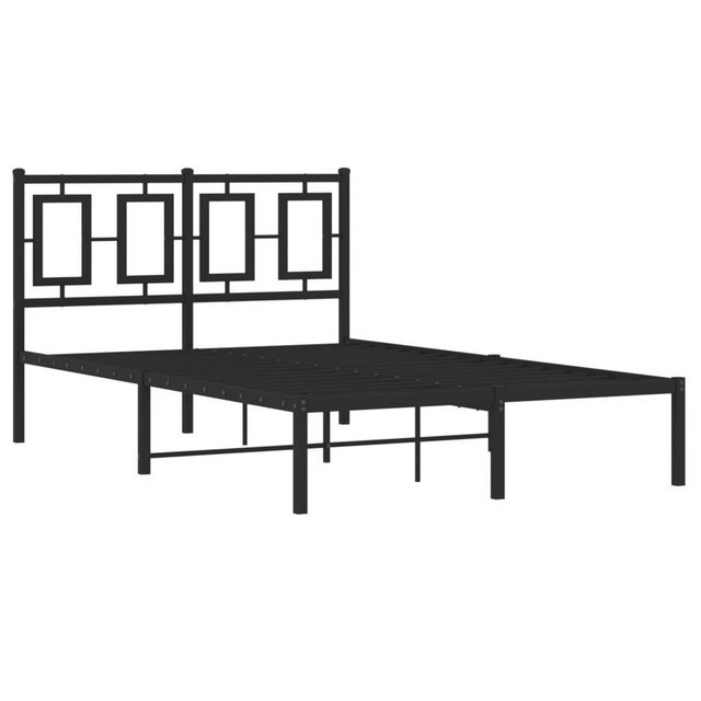 furnicato Bettgestell mit Kopfteil Metall Schwarz 120x200 cm (1-tlg) günstig online kaufen