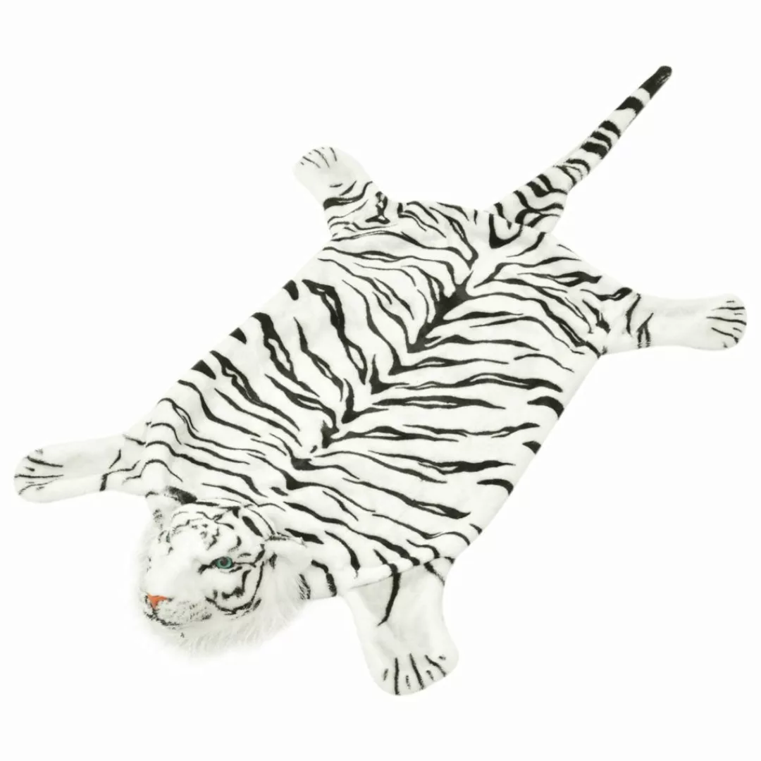 Tigerfell Teppich Plüsch 144 Cm Weiß günstig online kaufen