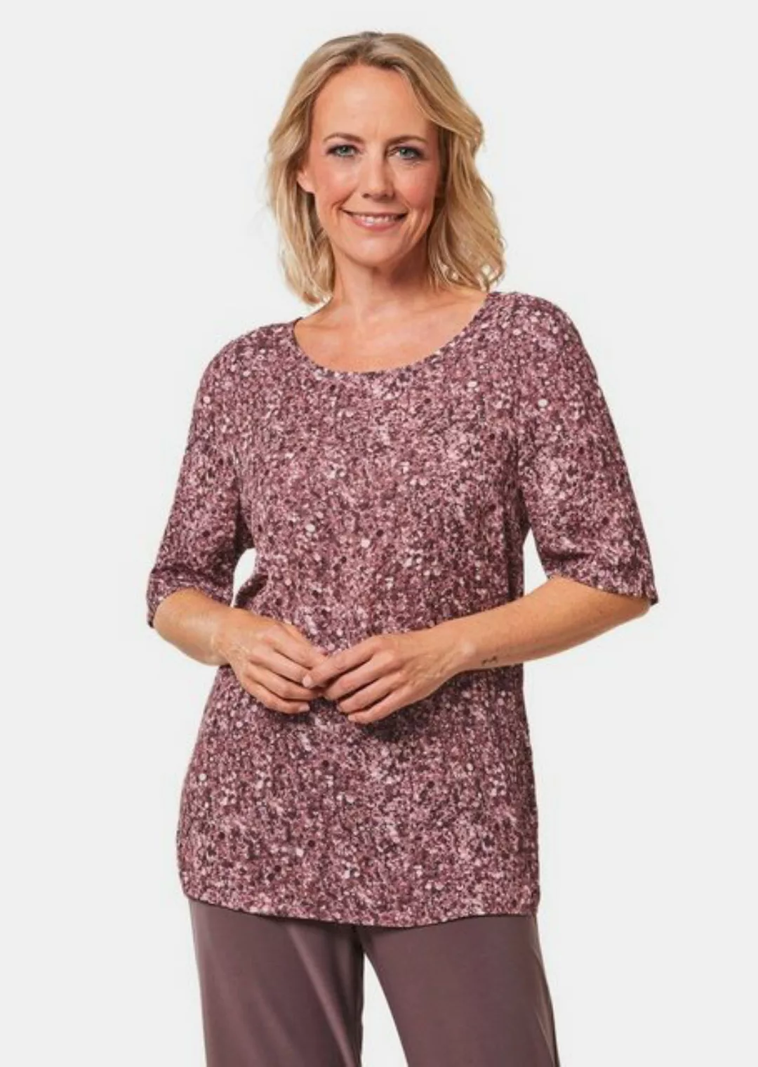 GOLDNER Druckbluse Kurzgröße: Chiffonbluse mit farbbrillantem Druck günstig online kaufen