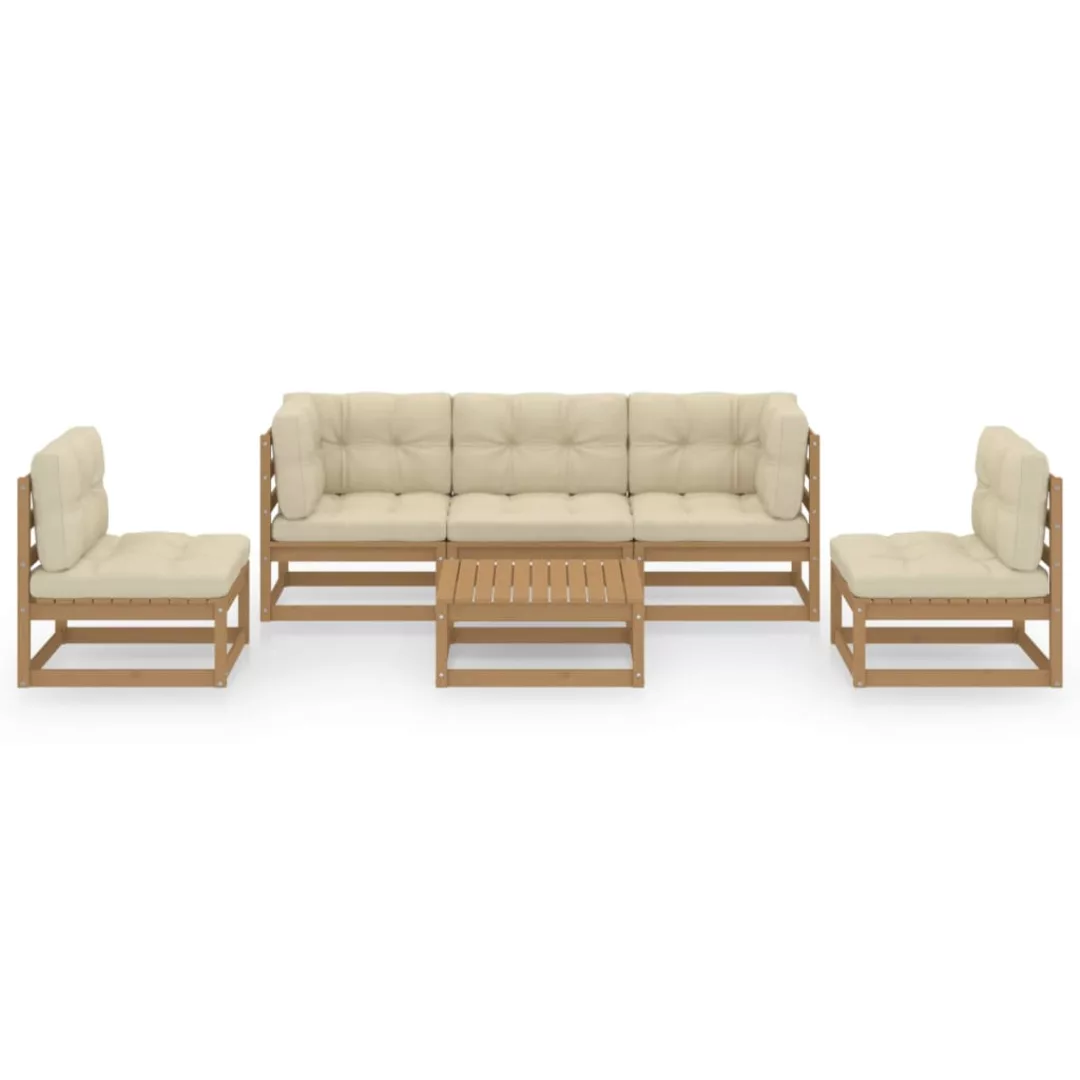 6-tlg. Garten-lounge-set Mit Kissen Kiefer Massivholz günstig online kaufen