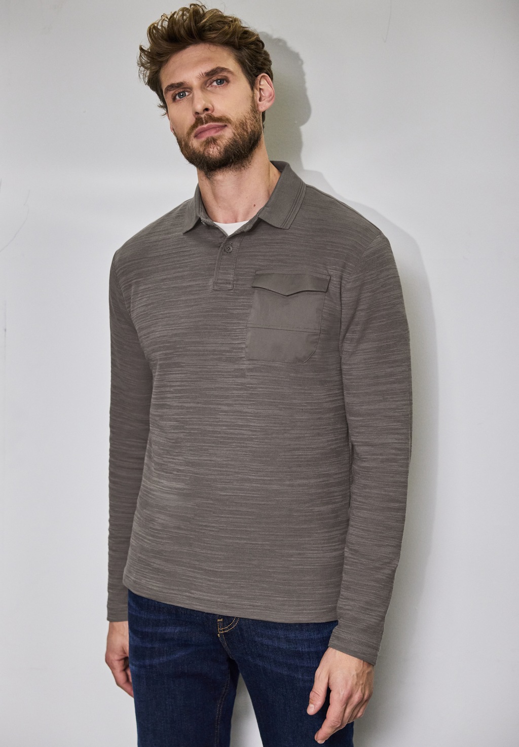 STREET ONE MEN Langarmshirt, mit Brusttasche günstig online kaufen