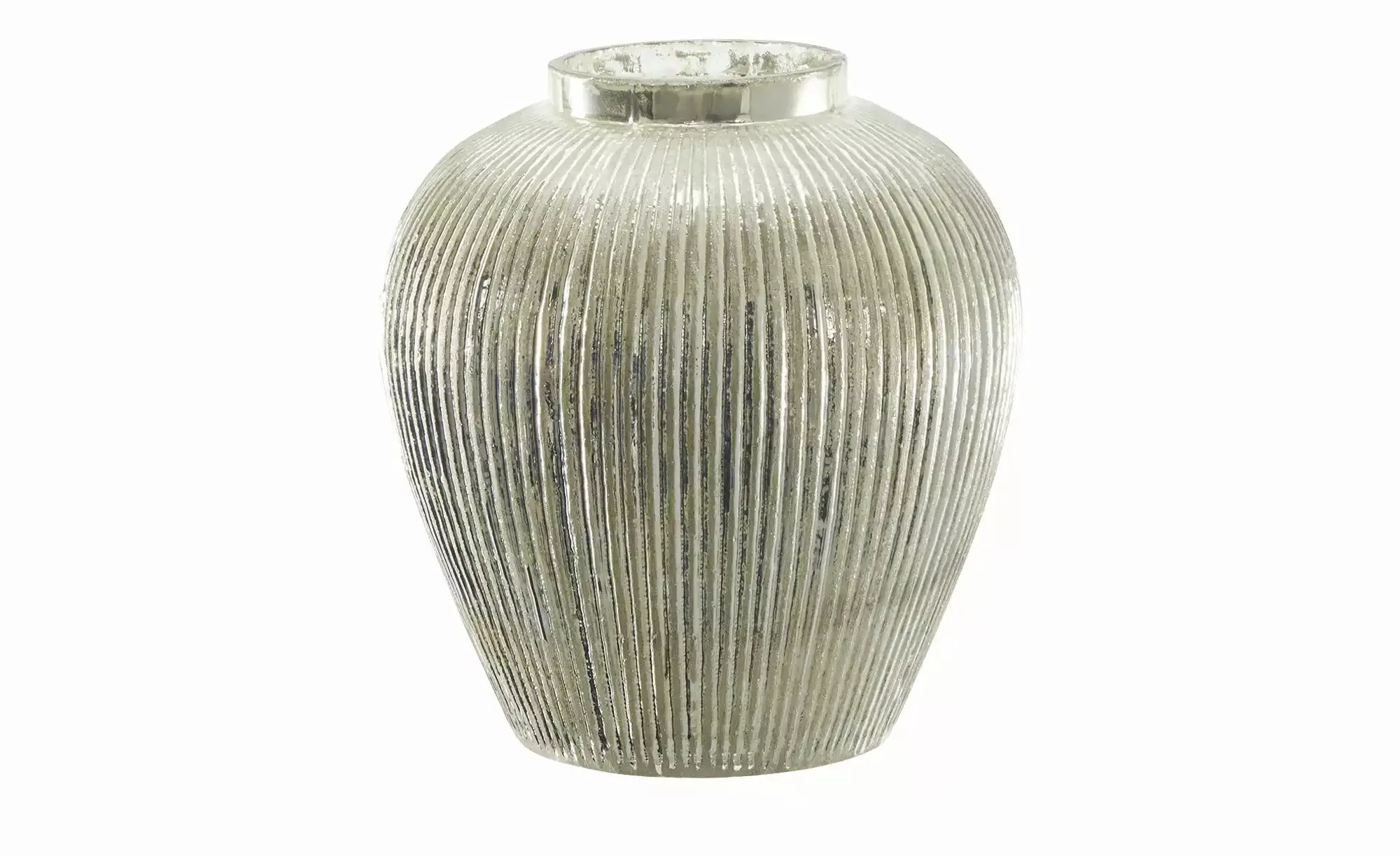 HOME STORY Vase   ¦ silber ¦ Glas ¦ Maße (cm): H: 23,5  Ø: 21 Weihnachten - günstig online kaufen