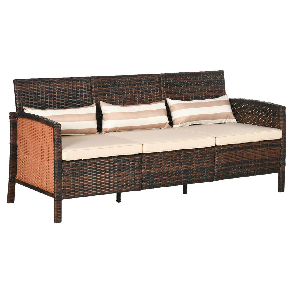 Outsunny Gartensofa braun Kunststoff B/H/L: ca. 68x173x78 cm günstig online kaufen