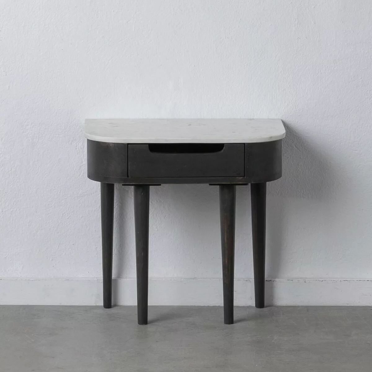 Nachttisch 50 X 30 X 50 Cm Grau Holz Weiß Marmor günstig online kaufen