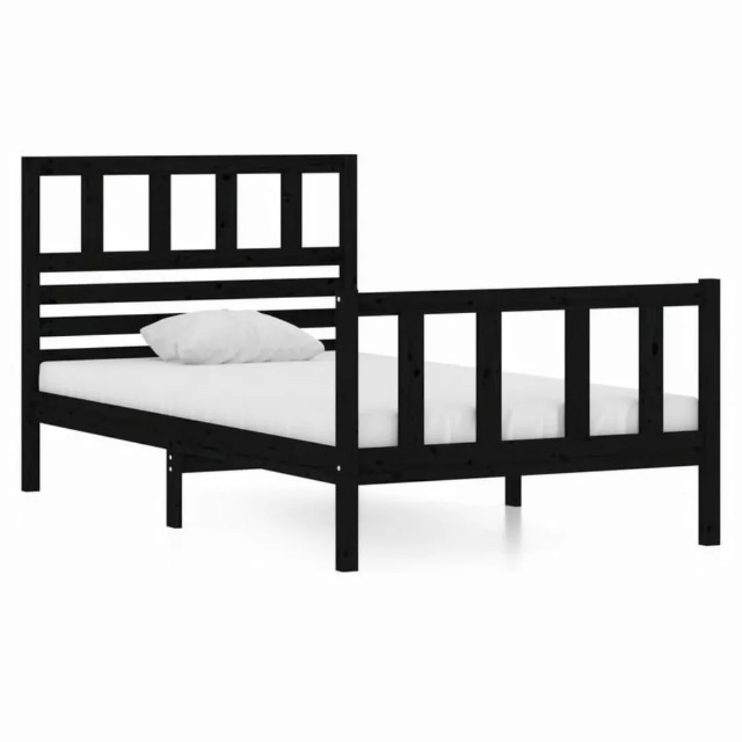 vidaXL Bett Massivholzbett Schwarz 90x190 cm günstig online kaufen