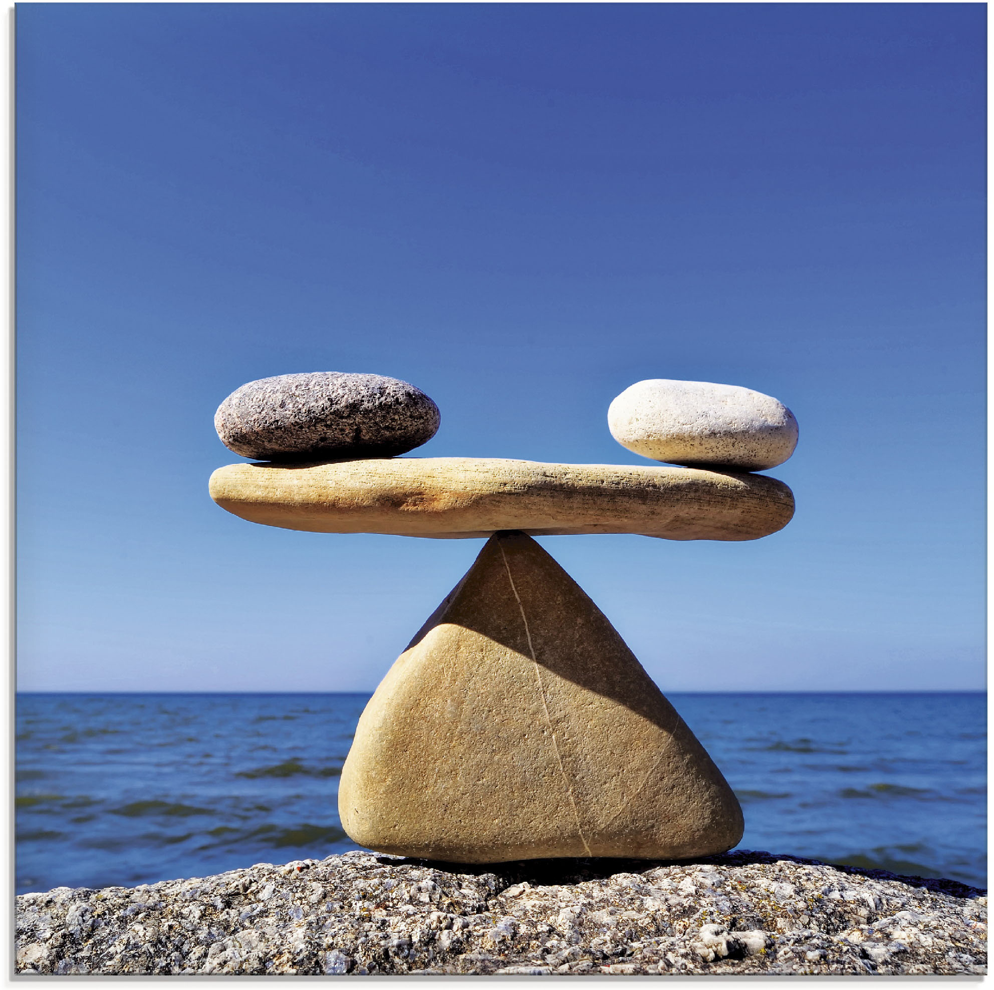 Artland Glasbild »Gleichgewicht - Steine Meer«, Zen, (1 St.), in verschiede günstig online kaufen