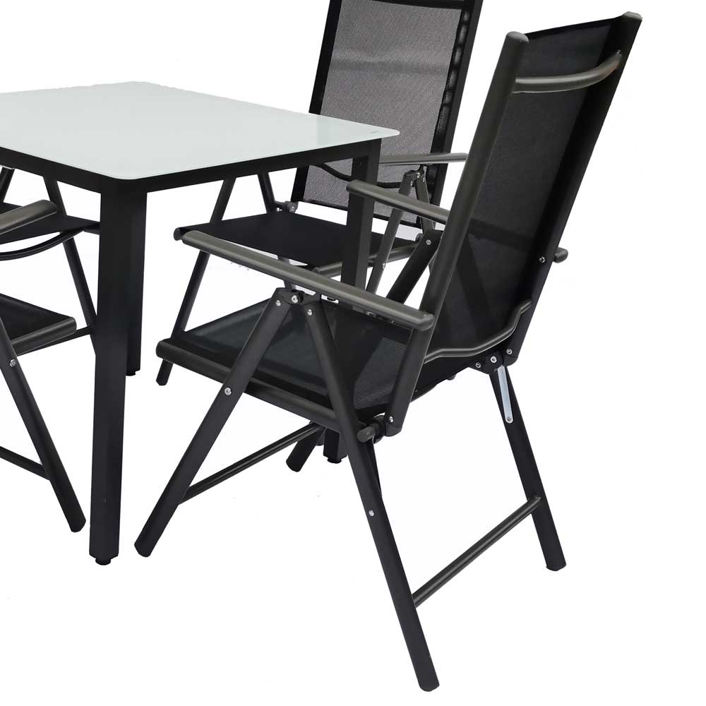 Gartenmöbelset Sitzgruppe klappbar inklusive vier Stühle (fünfteilig) günstig online kaufen