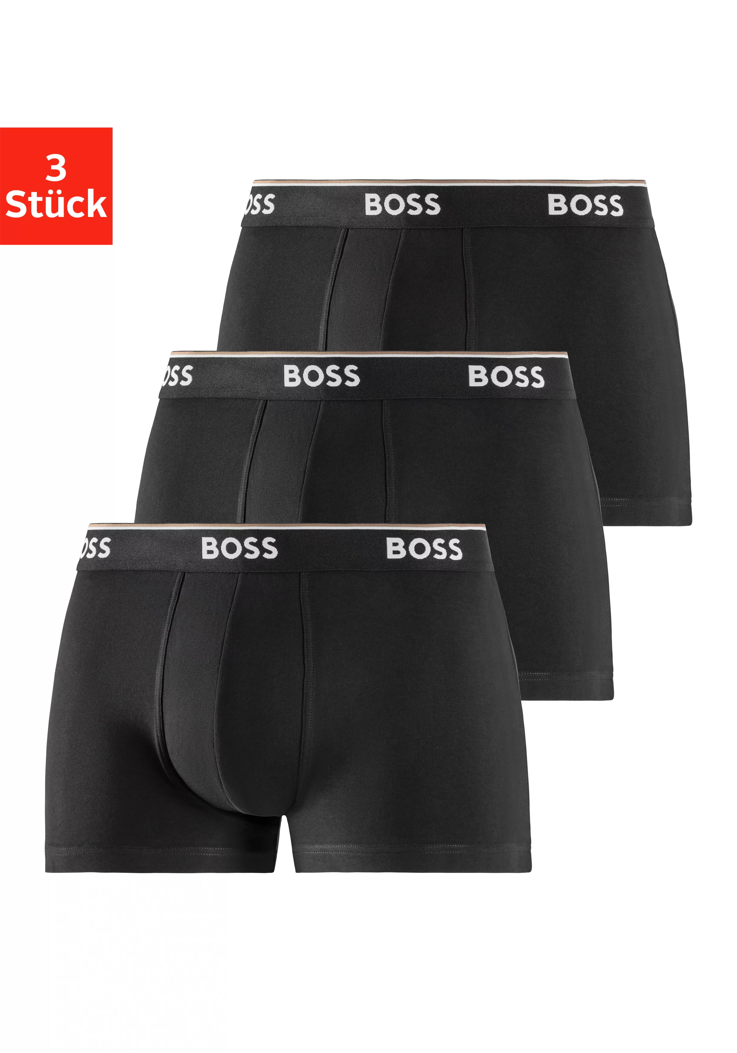 BOSS Boxer, (Packung, 3 St., 3er-Pack), mit BOSS Schriftzug auf dem Bund günstig online kaufen