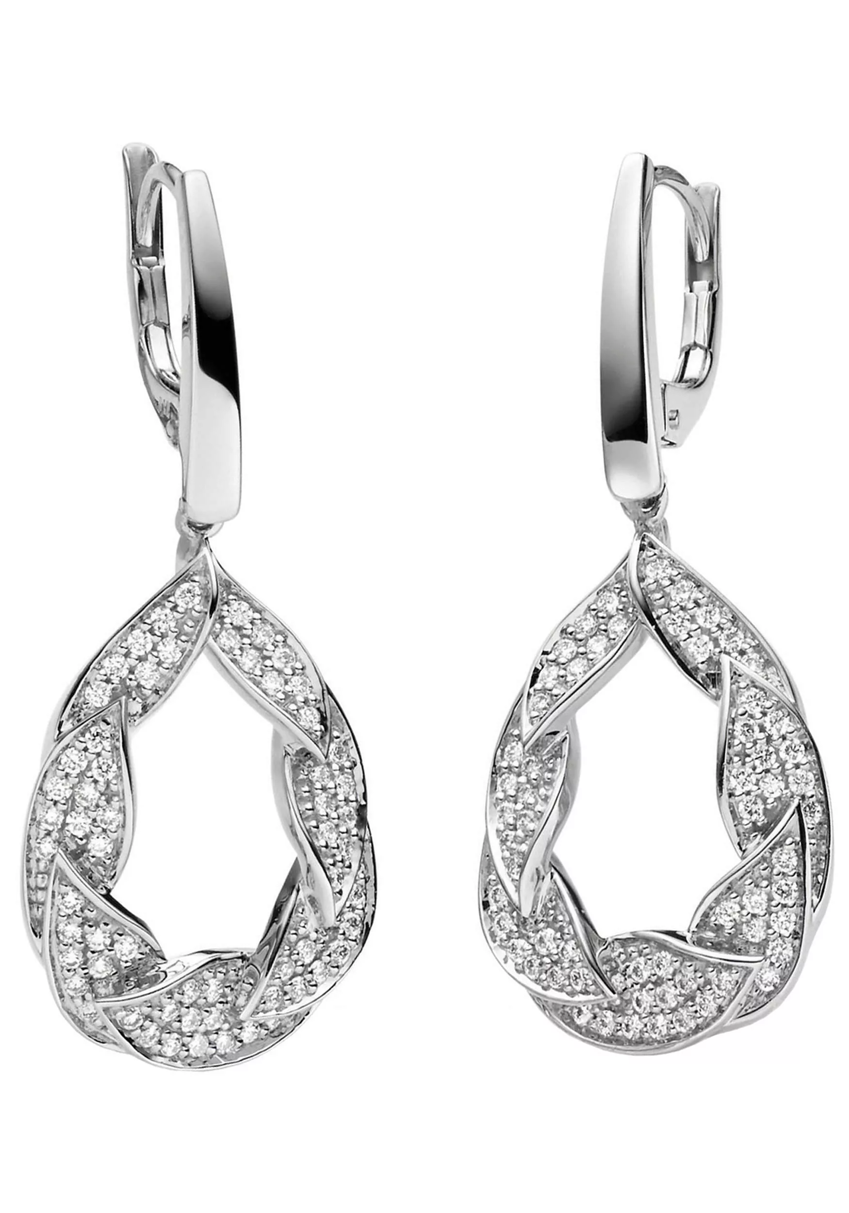 JOBO Paar Ohrhänger, 585 Weißgold mit 130 Diamanten günstig online kaufen